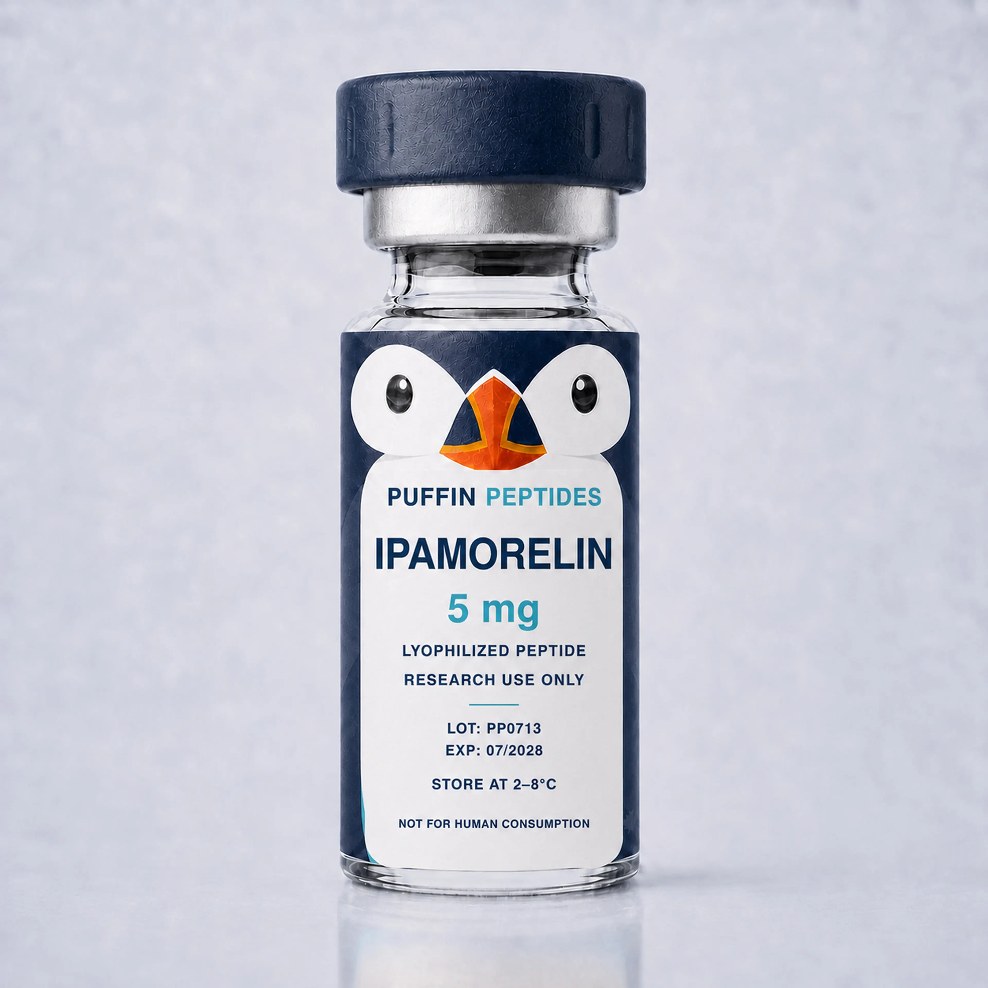 IPAMORELIN 5 mg Puffin Peptides vial
